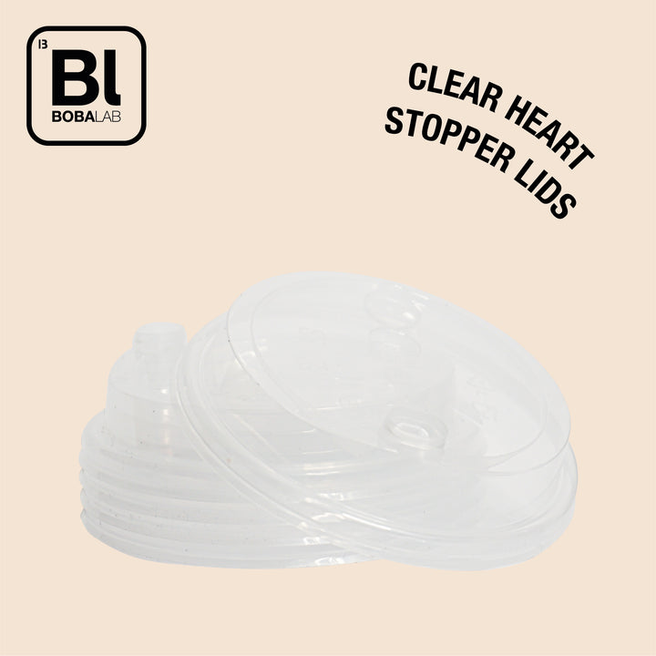 Clear Heart Stopper Lid (1000/CTN) [RED HEART]